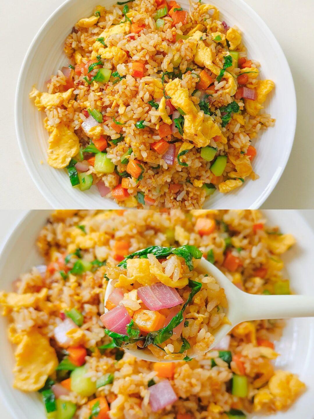 给妈妈做减脂餐D101|蔬菜蛋炒饭🍚
