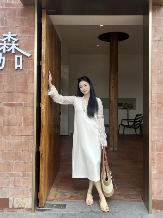 好温柔的蕾丝套装～