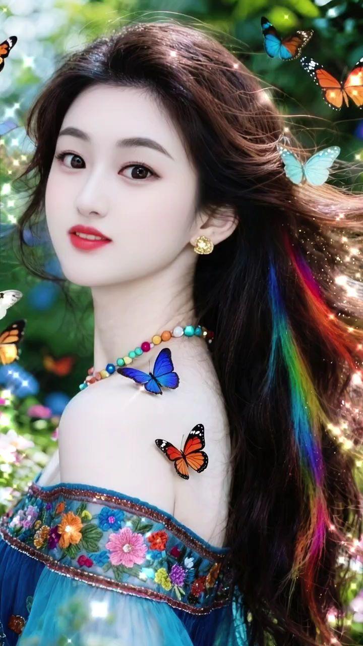 蝴蝶🦋艺术照 森系蝴蝶 梦幻花蝶造型 清纯甜美 优雅气质