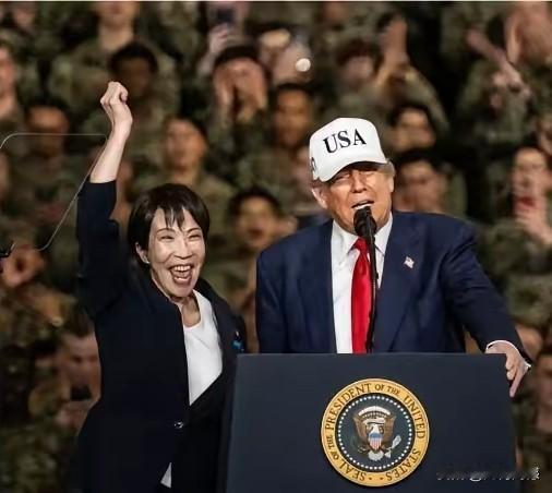 高市早苗在特朗普面前，嘴不合拢，满脸都是笑容，感觉她非常的兴奋，非常的开心，仿佛