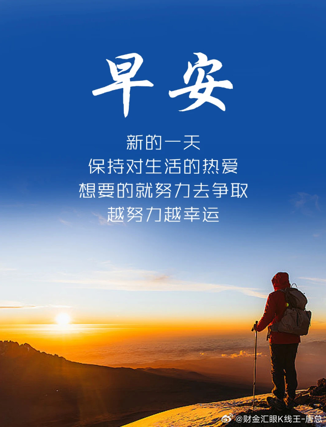 早安！无论遇到什么挑战，都要坚持下去，因为成功就在不远处等着你。财金汇眼k线王-