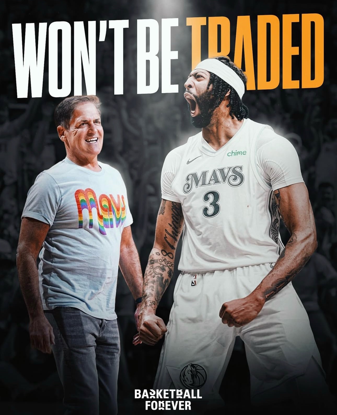 库班：“本赛季不会寻求交易浓眉，我们想要努力赢球。” 