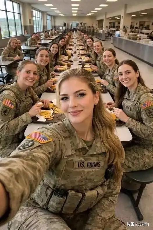这张看似阳光的自拍，藏着美式宣传的小心机。最前排这位金发女兵，被标注为犹太裔，在
