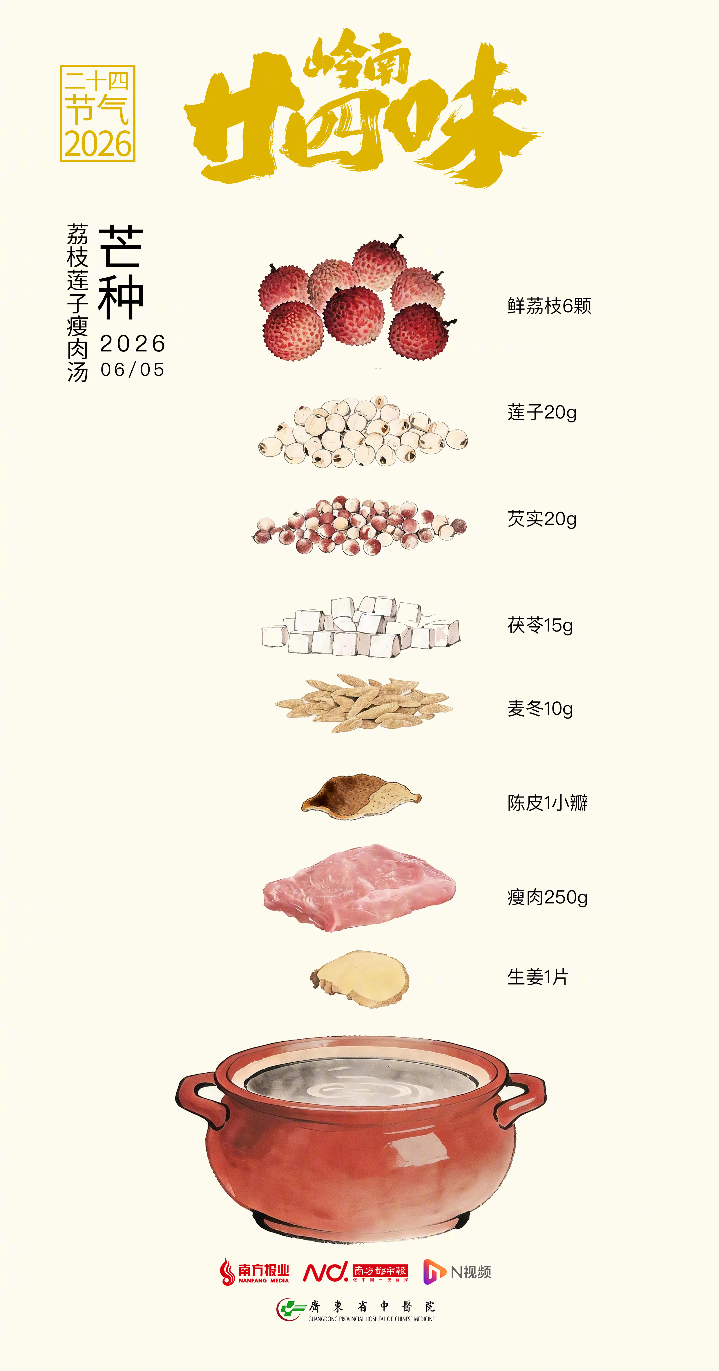 #芒种喝荔枝汤健脾渗湿#【广东中医推荐：芒种喝这碗水果汤，健脾渗湿赶走暑湿疲惫】