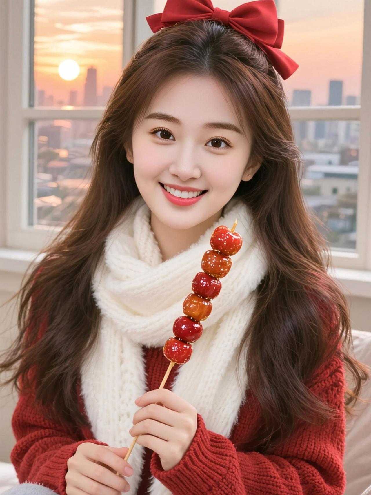 美女 美女 高颜值糖葫芦