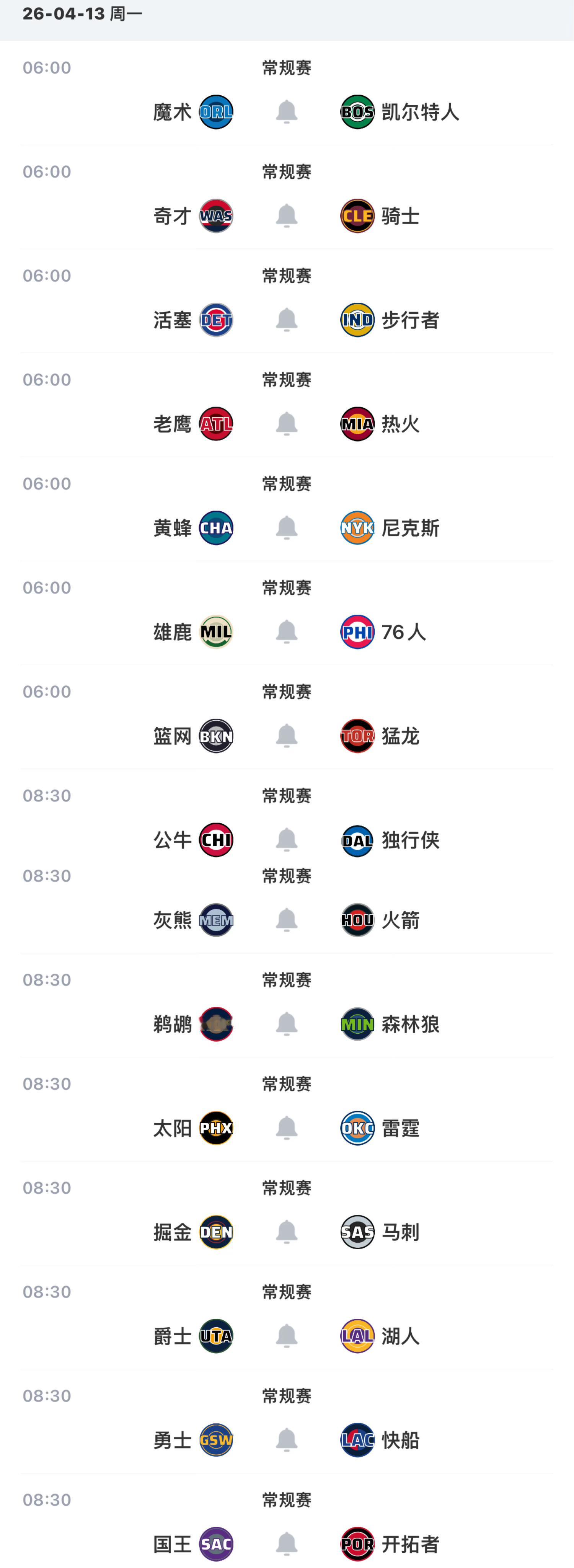 明日NBA常规赛谢幕日，30只球队都有比赛，属于超级比赛日，由于部分进季后赛和附