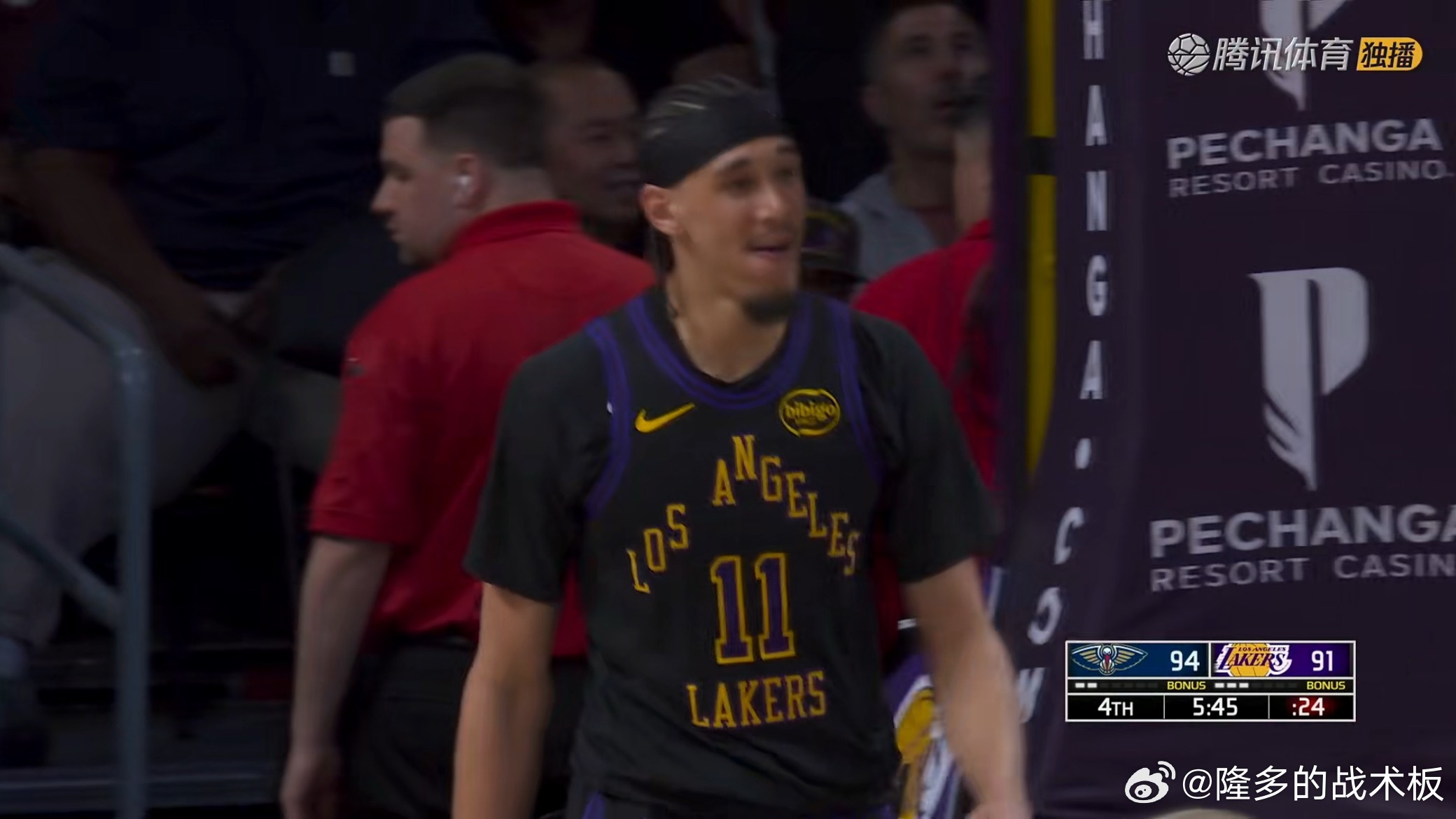 大海斯上场后，作用显著鹈鹕vs湖人