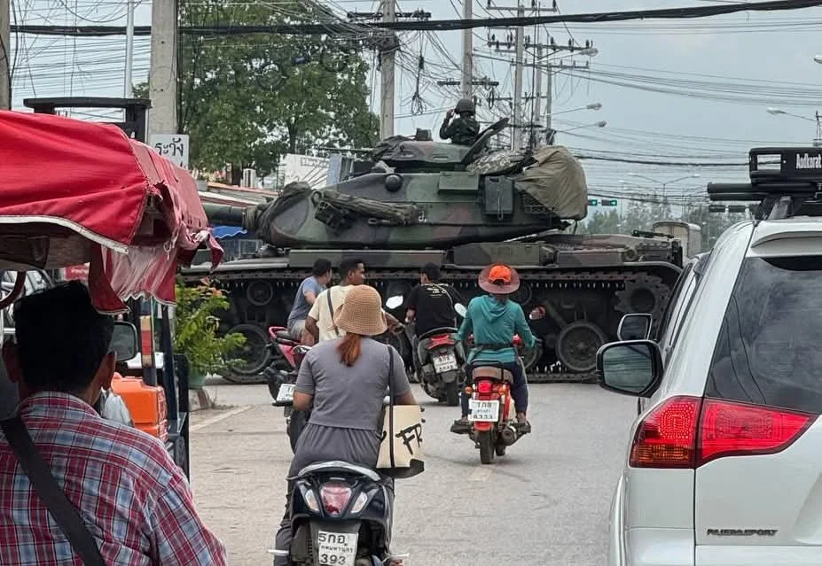 泰国陆军美制M60a3坦克出现在泰柬边境地区