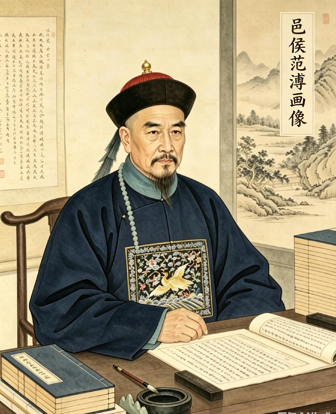 康熙莱芜知县吴门范溥画像
 
范公，讳溥，字天如，号博溪，清代康熙年间莱芜知县，