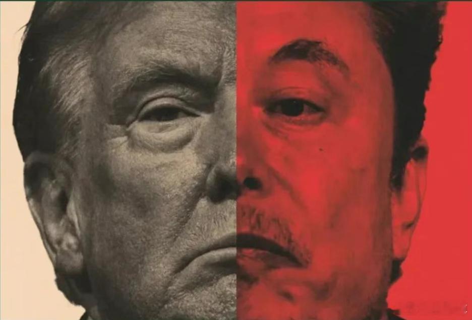 特朗普马斯克公开骂战 俩人撕逼，造就ZZ博主的高潮日。比如这种图，中文互联网人才