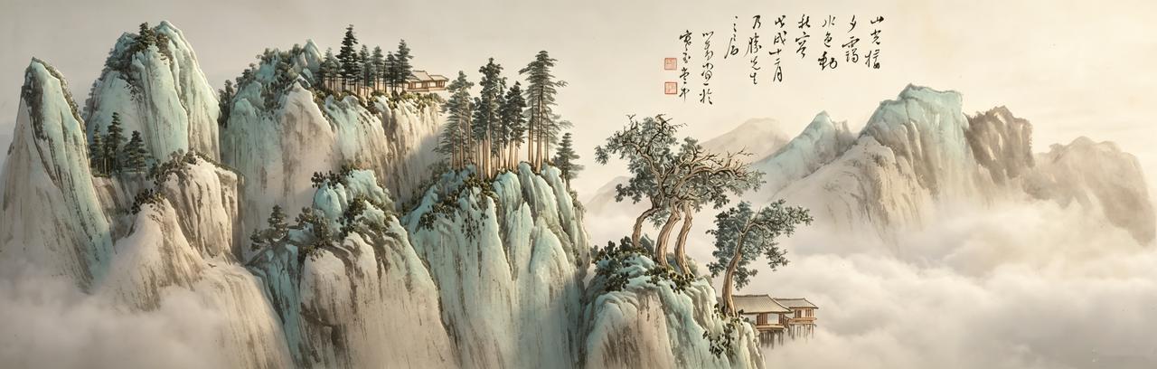 溥儒笔下的秋山，全是清冷禅意！（溥儒《秋山夕霭图卷》）