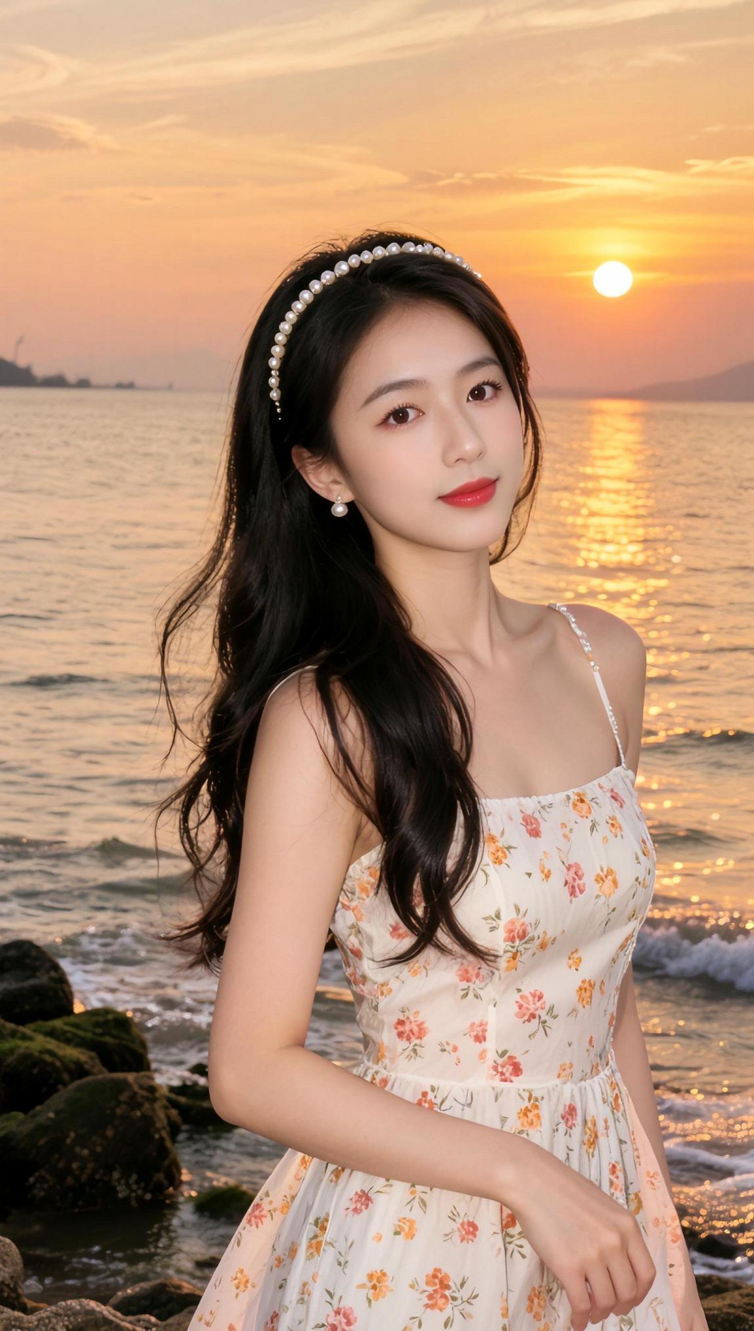 AI夕阳海景写真
