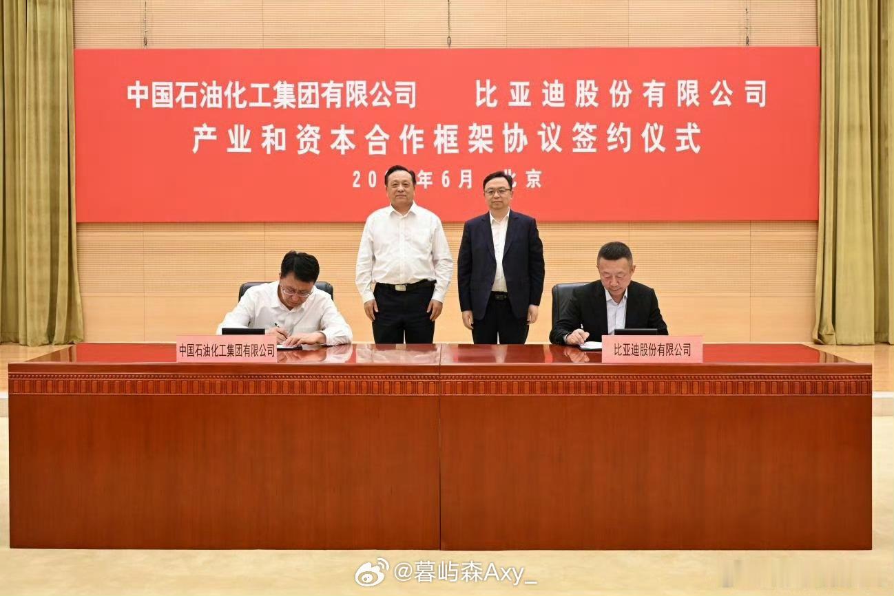 比亚迪携手中国石化深化战略合作比亚迪与中国石化在北京正式签署深化合作协议，通过整