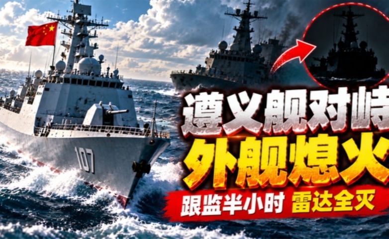 央视公开遵义舰对峙细节！外舰跟监半小时后熄火，雷达航行灯全灭