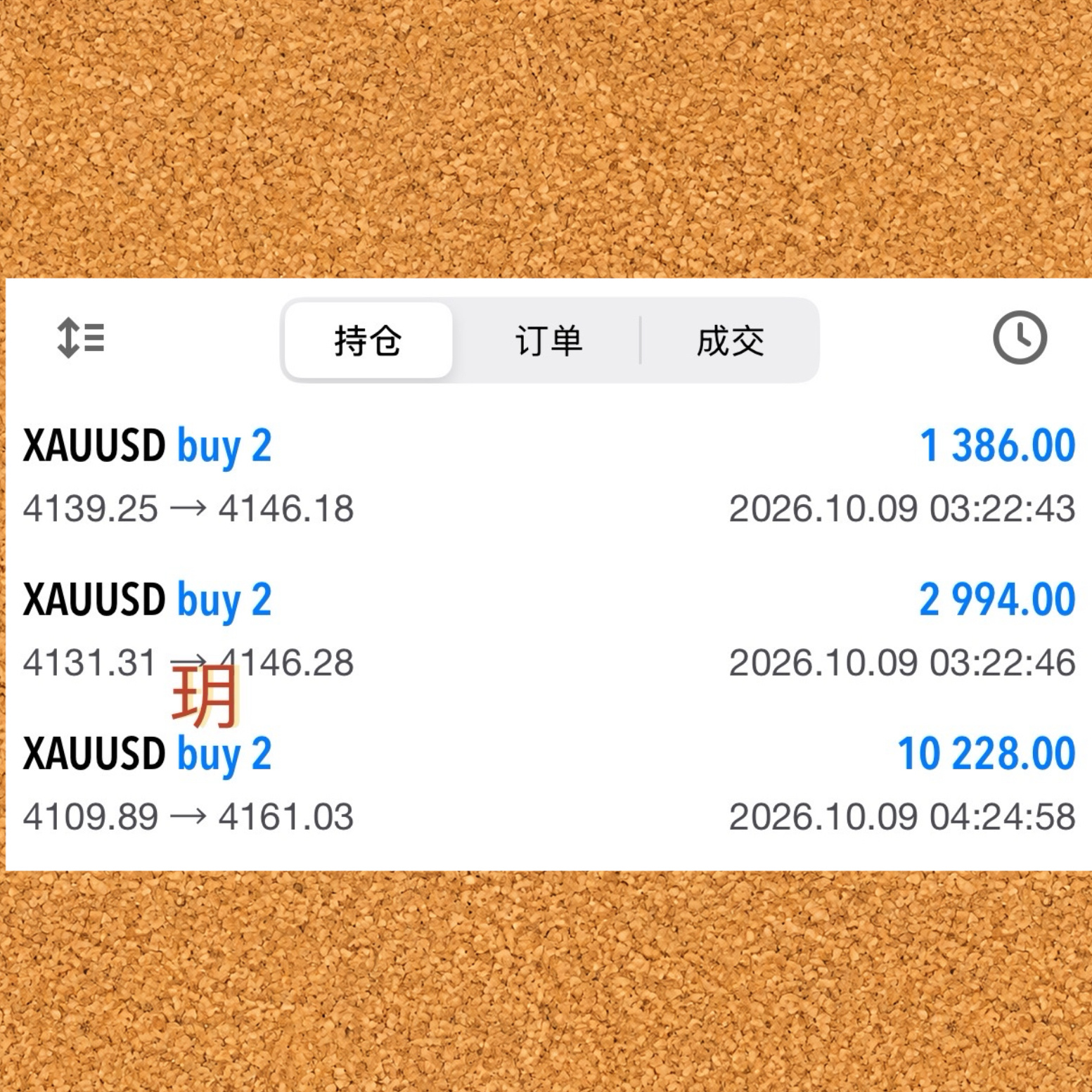 昨晚空弹顺利落代，4109抄底拿住到今日4161离场。耐心持有果然有回报，一单吃