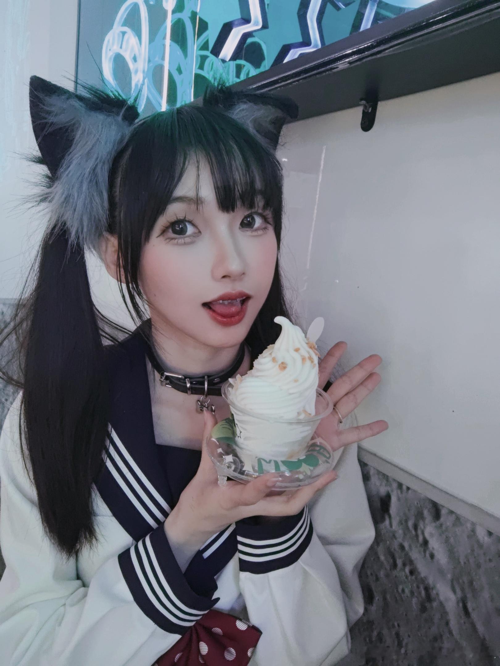 没有椰子味的椰子冰淇淋不是好冰淇淋#jk日常[超话]##jk##好想看你穿jk的