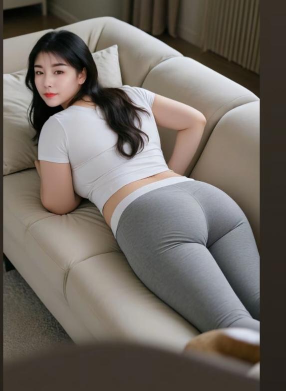 〔欣赏图片〕
图中画面真漂亮；
一个美女沙发躺；
身段长的挺好看；
一趟就是风景