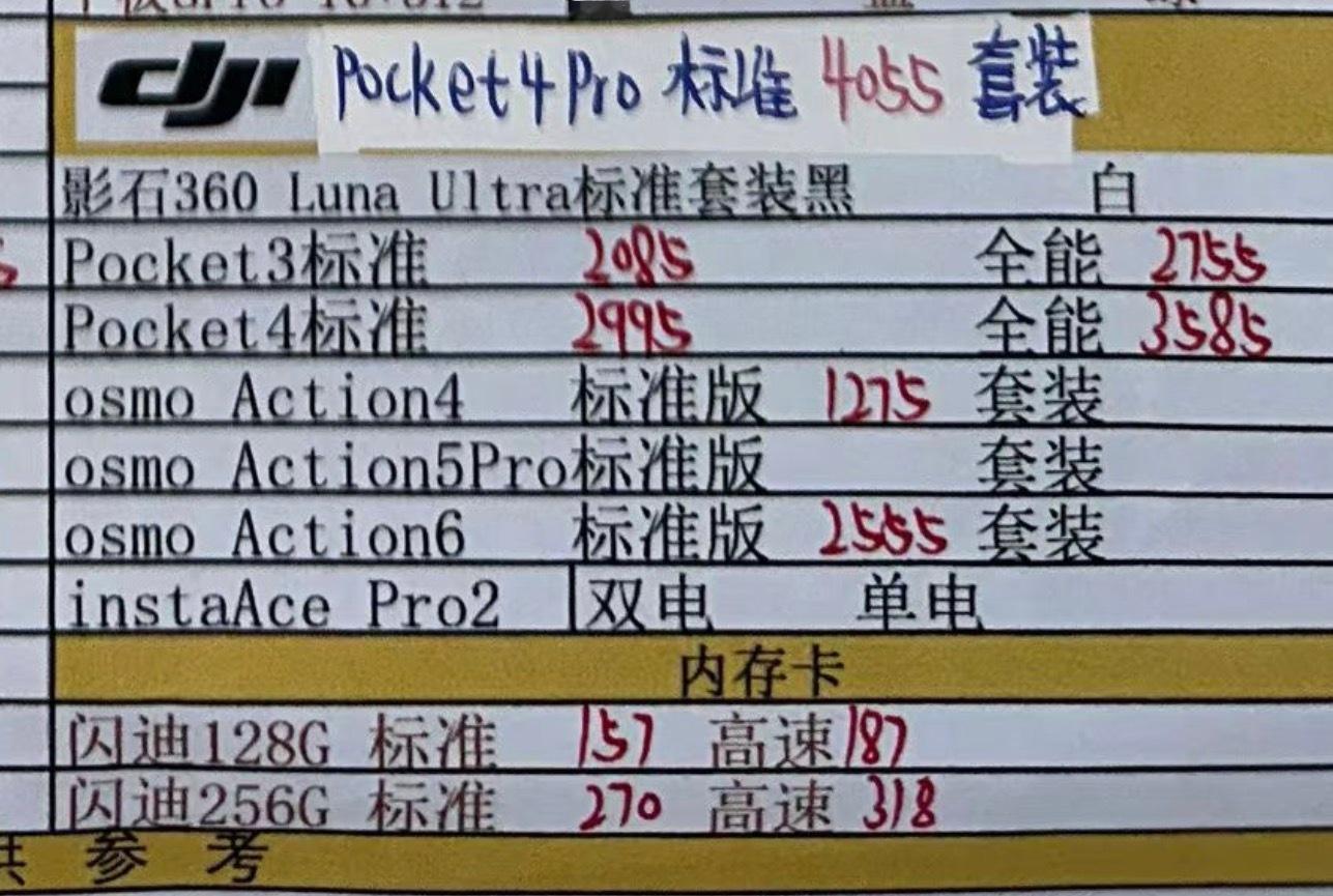 黄牛手上的大疆Pocket 4P标准套餐只加250了
