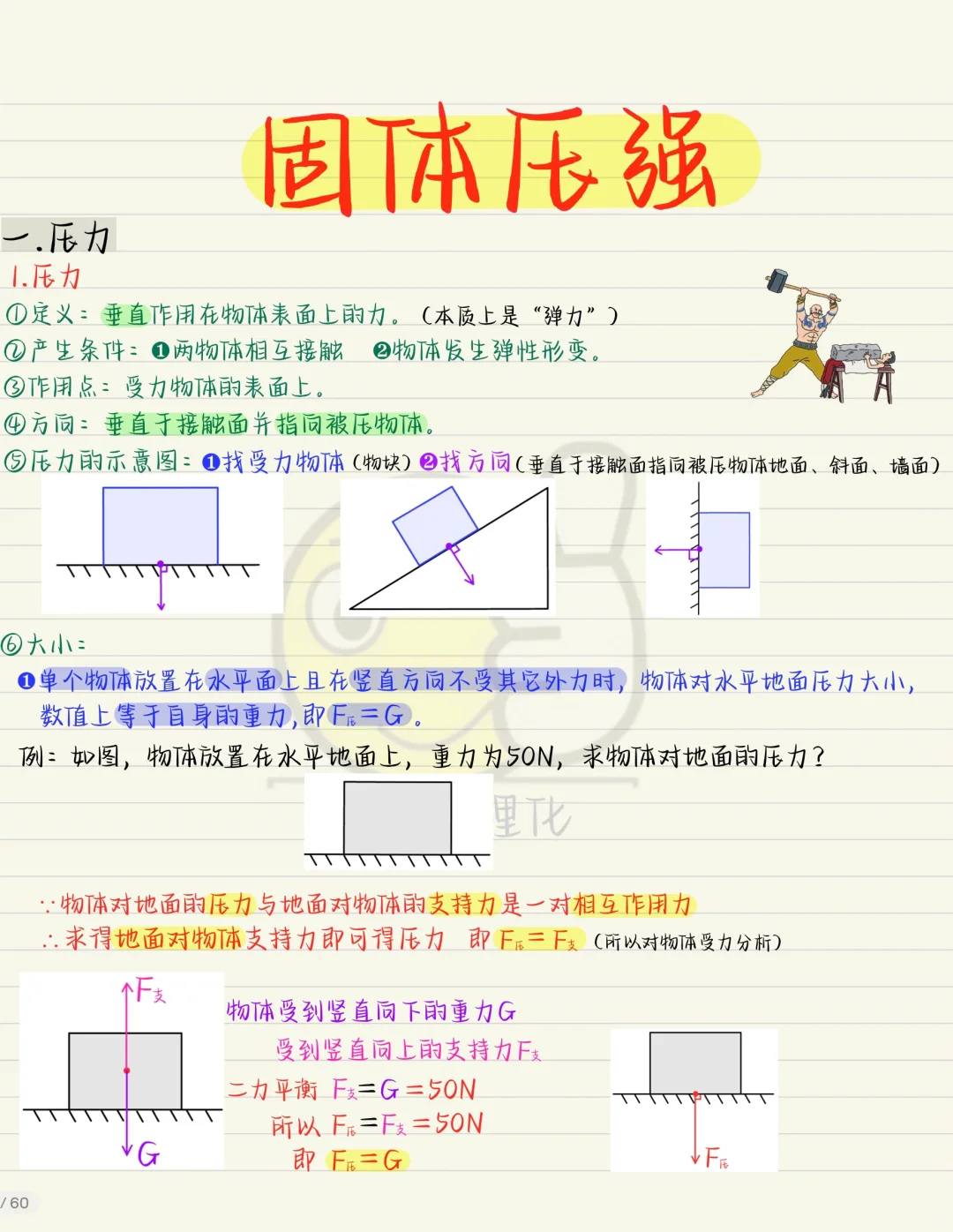八下物理重难点梳理：固体压强