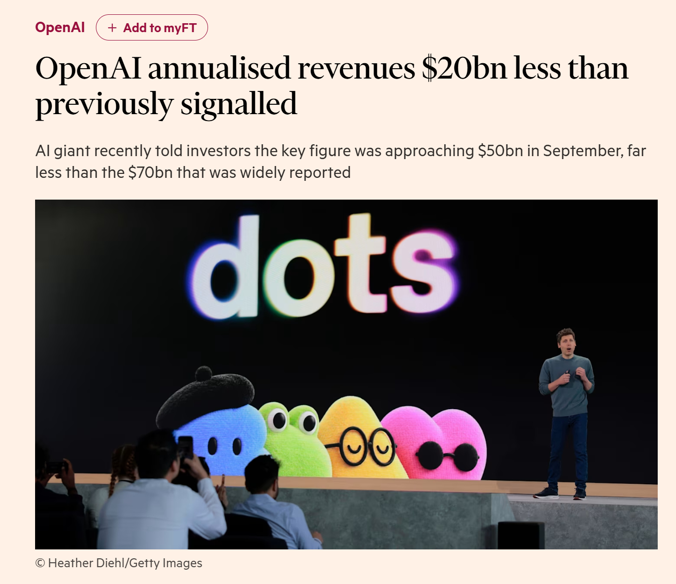 蛤？简直是当头浇冷水了 … OpenAI 近期向投资者表示，截至9月底其年化营收
