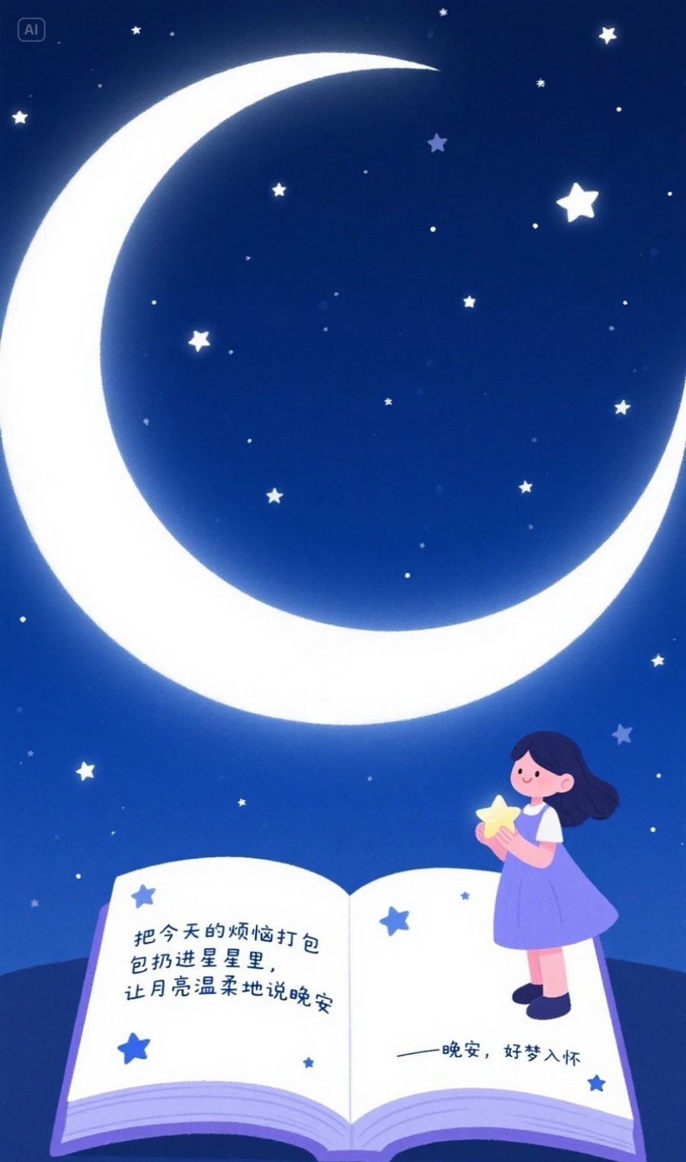 🌙✨  “把今天的烦恼打包扔进星星里，让月亮温柔地说晚安。”  ——晚安，好梦
