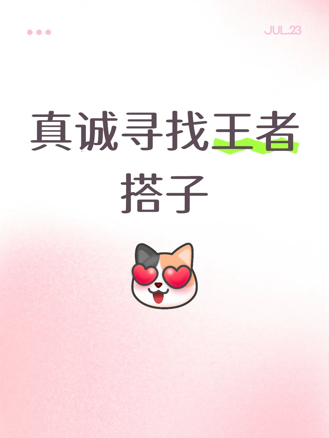 我的王者搭子速速来