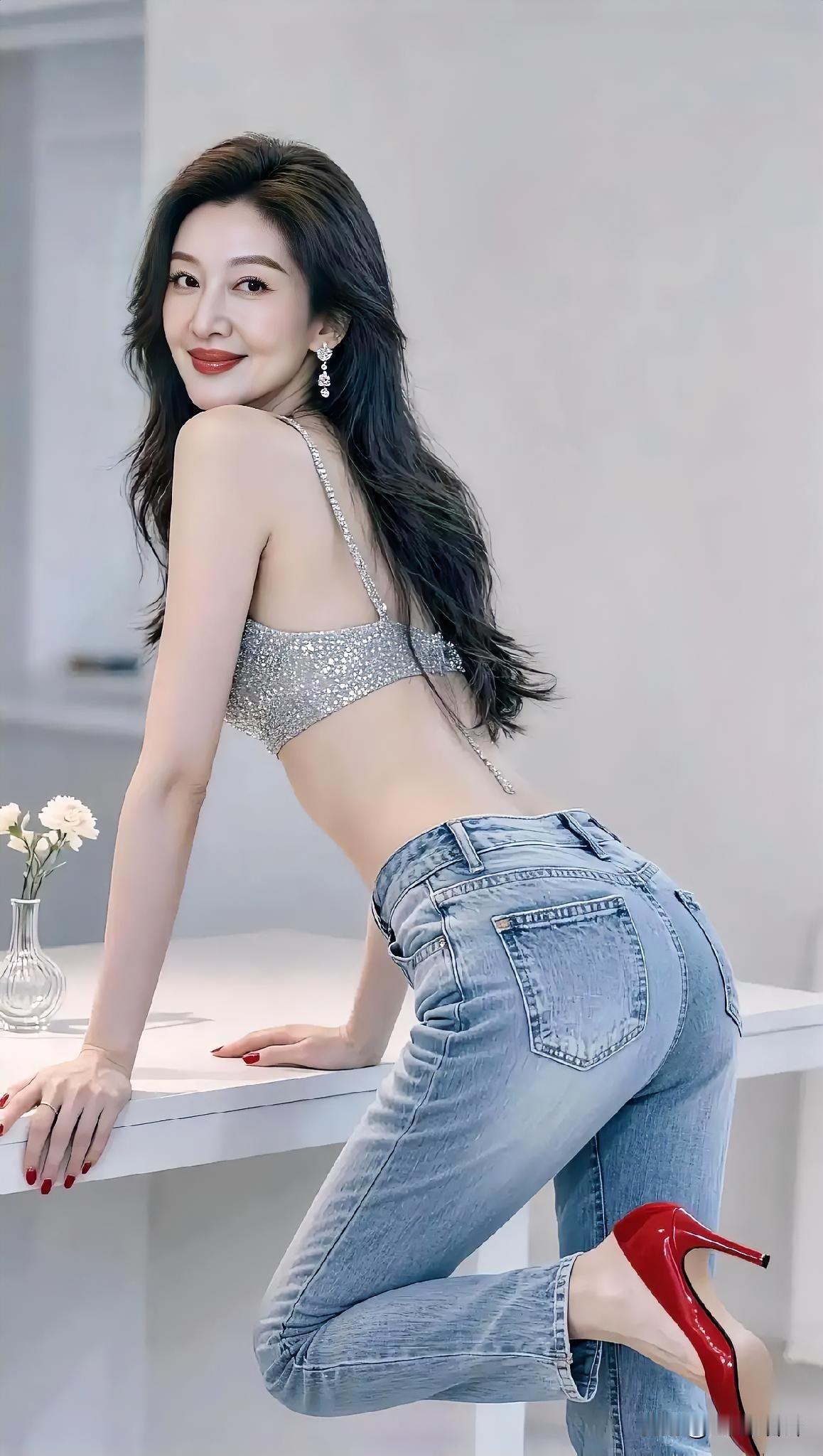 银闪露腰，红跟点韵，回眸生光。