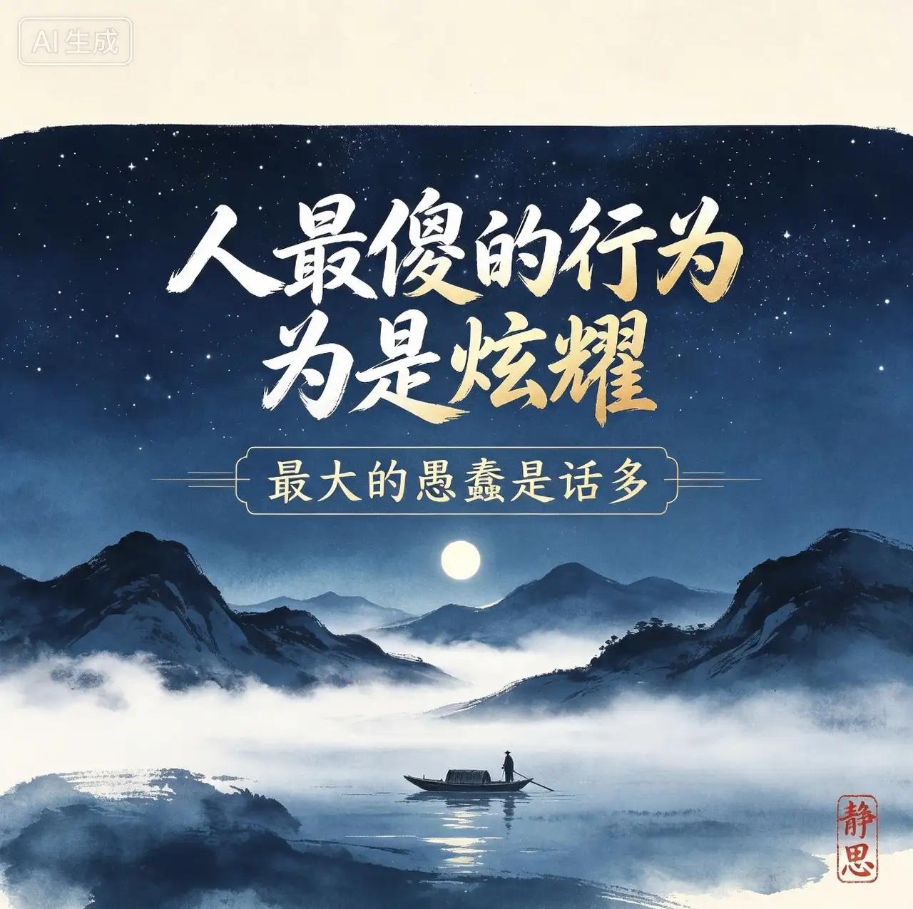 人最傻的行为是炫耀，最大的愚蠢是话多。蔡澜曾言：人生最高修养，是稳住心、管住嘴、