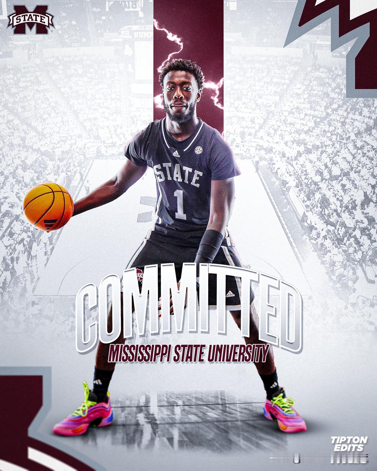 四星前锋Jalyn Collingwood宣布承诺NCAA男篮 密西西比州立，身