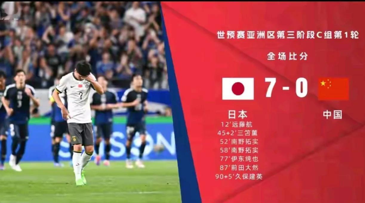 国足0-7日本，我也不喜欢看足球，所以不懂足球，就知道这次输日本有点输大了，那可