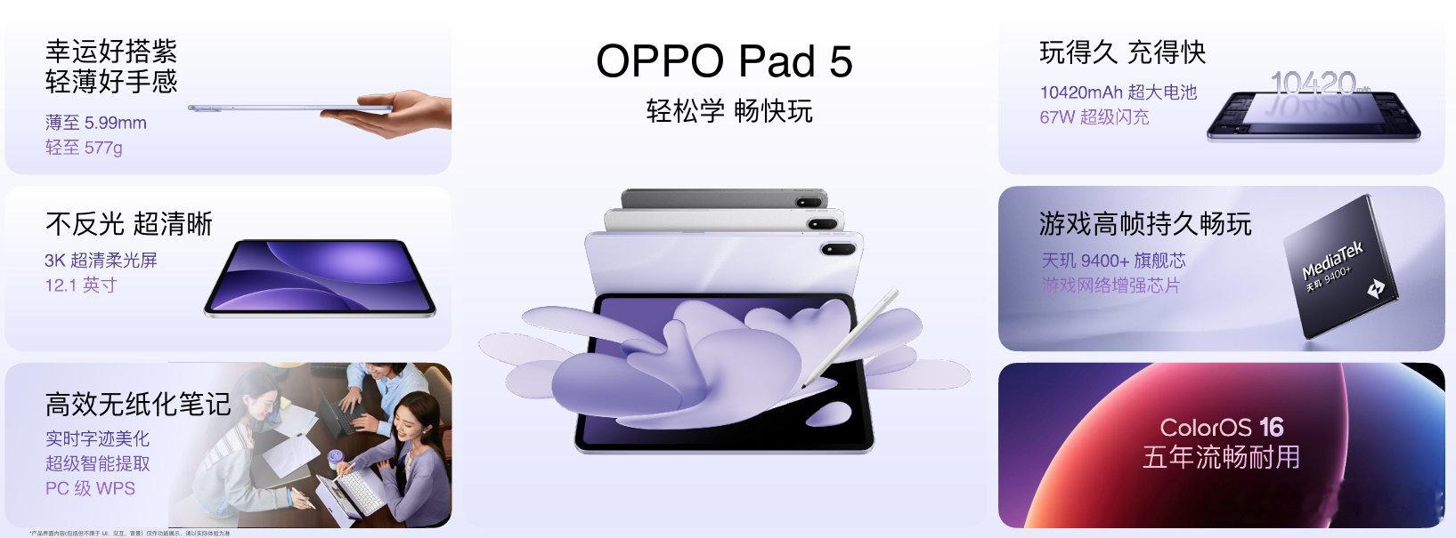 已经体验过OPPO Pad 5了，首发搭载了满血 ColorOS 16，非常流畅