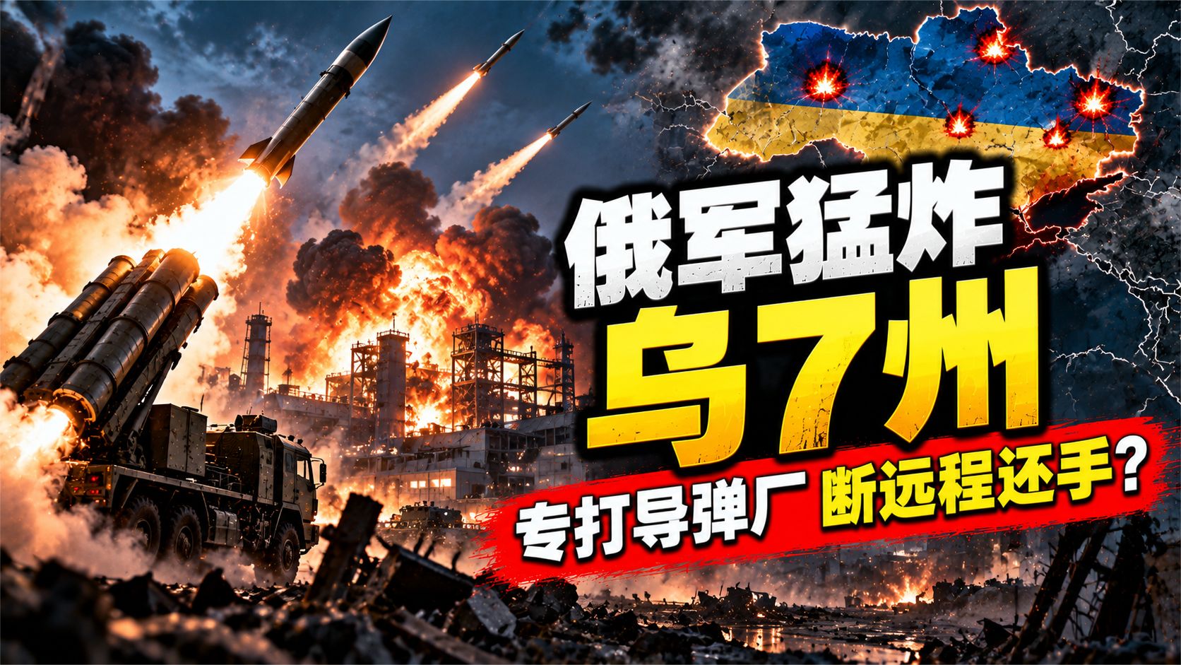 俄军凌晨打击乌克兰7个州！专炸导弹厂，冬天前先断远程还手？