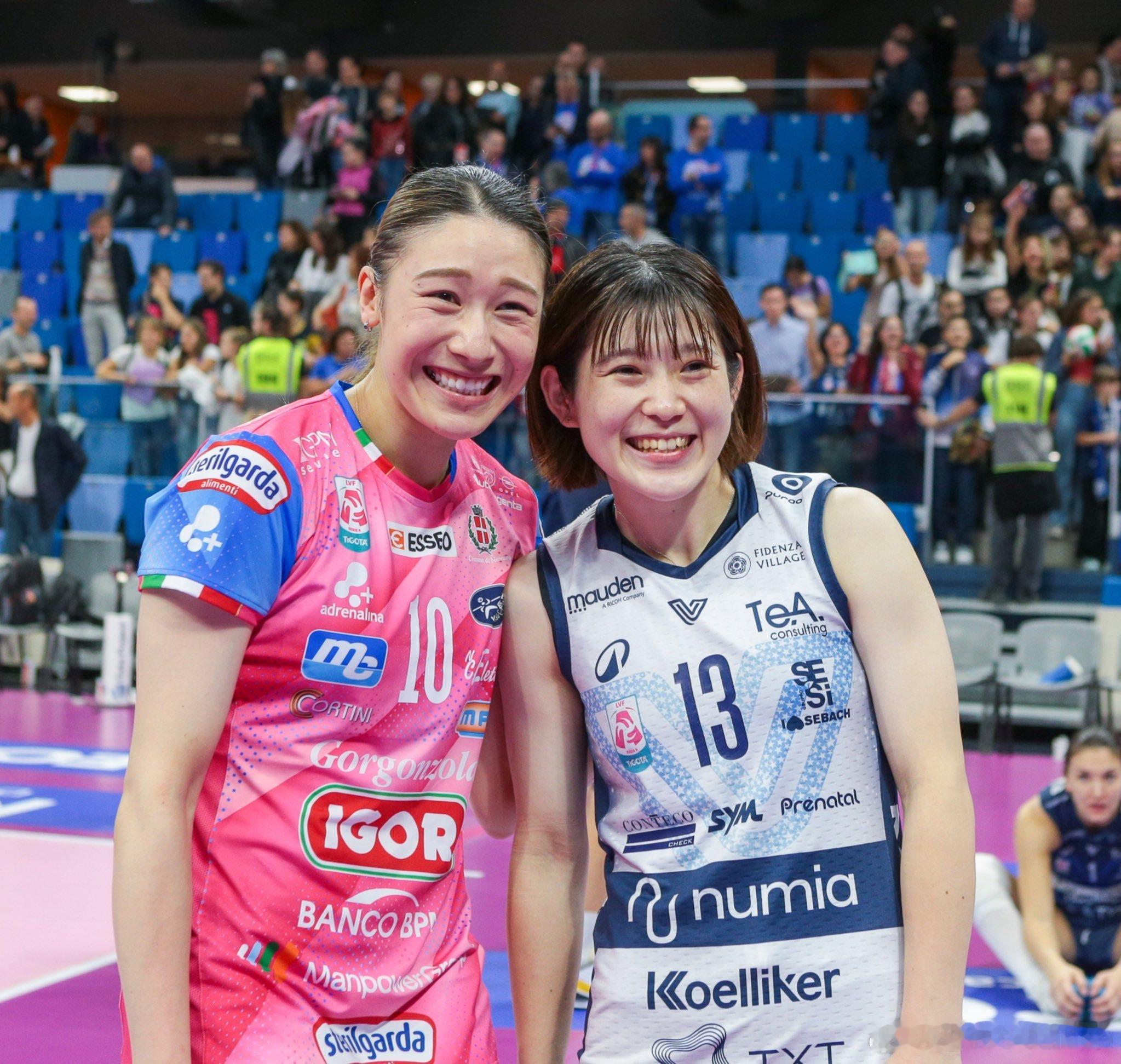 🎀 日本国手石川真佑和福留惠美在上周日的A1联赛中又碰面了。 ​​​