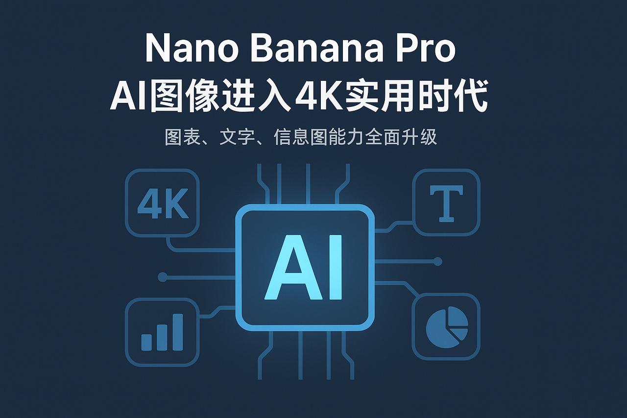 谷歌发布 Nano Banana Pro，AI 图像生成正式迈入 4K + 信息