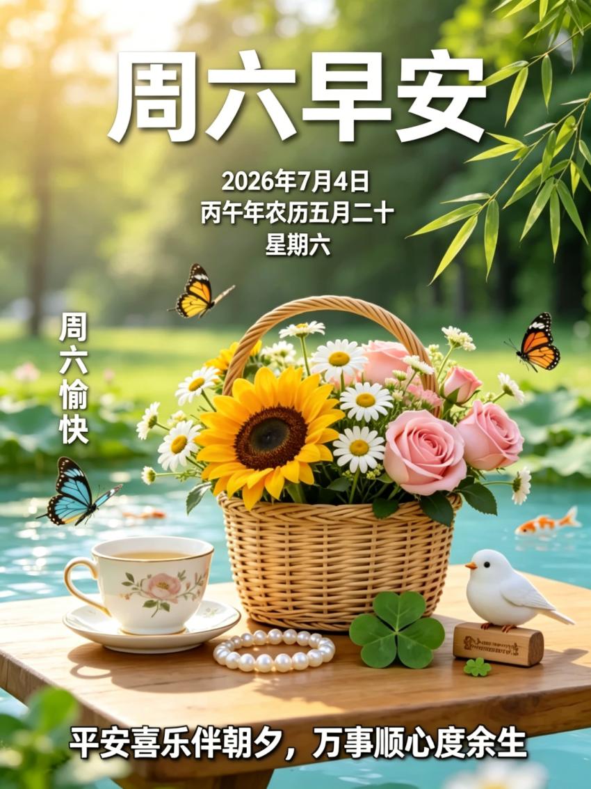 新的一天，新的开始，把福气，运气，财气，全都放在清晨的祝福里。祝你新的一天开心快