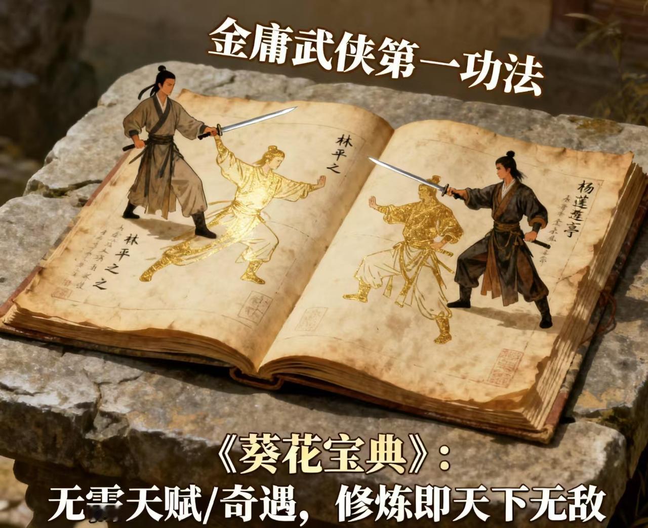 研究金庸武侠多年，总结出来《葵花宝典》是金庸小说里最厉害的武功秘籍。
金庸武侠世