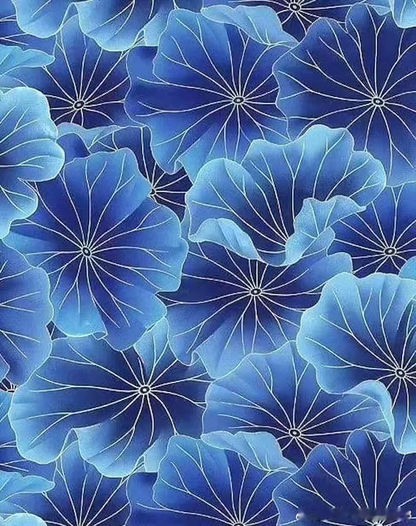 Lotus Leaves - Evening Blue , 2018 Fujiy