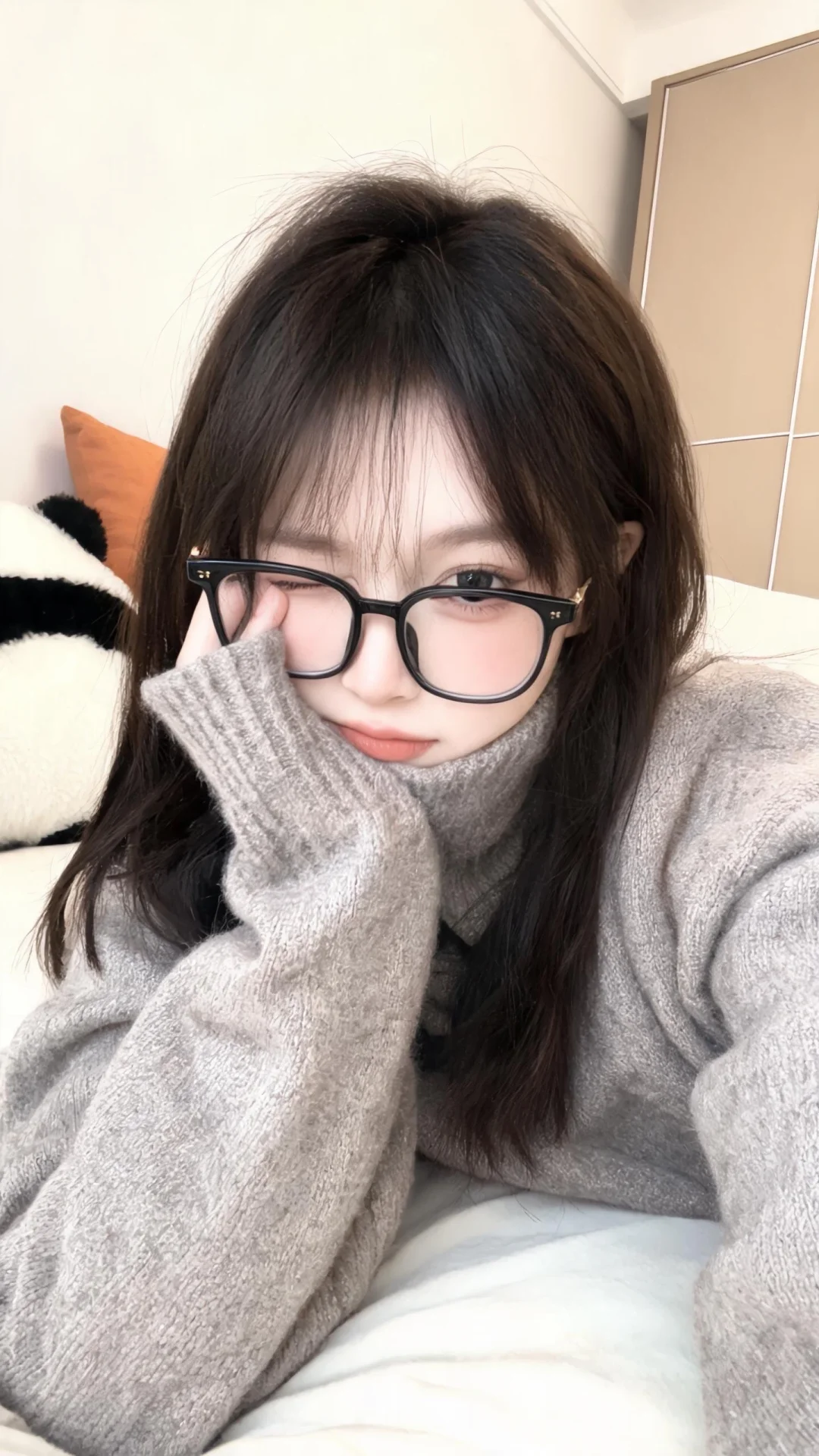 1.人物主体：年轻东亚女生，18岁少女感，纤细娇小身形，冷调白皙柔光肌...