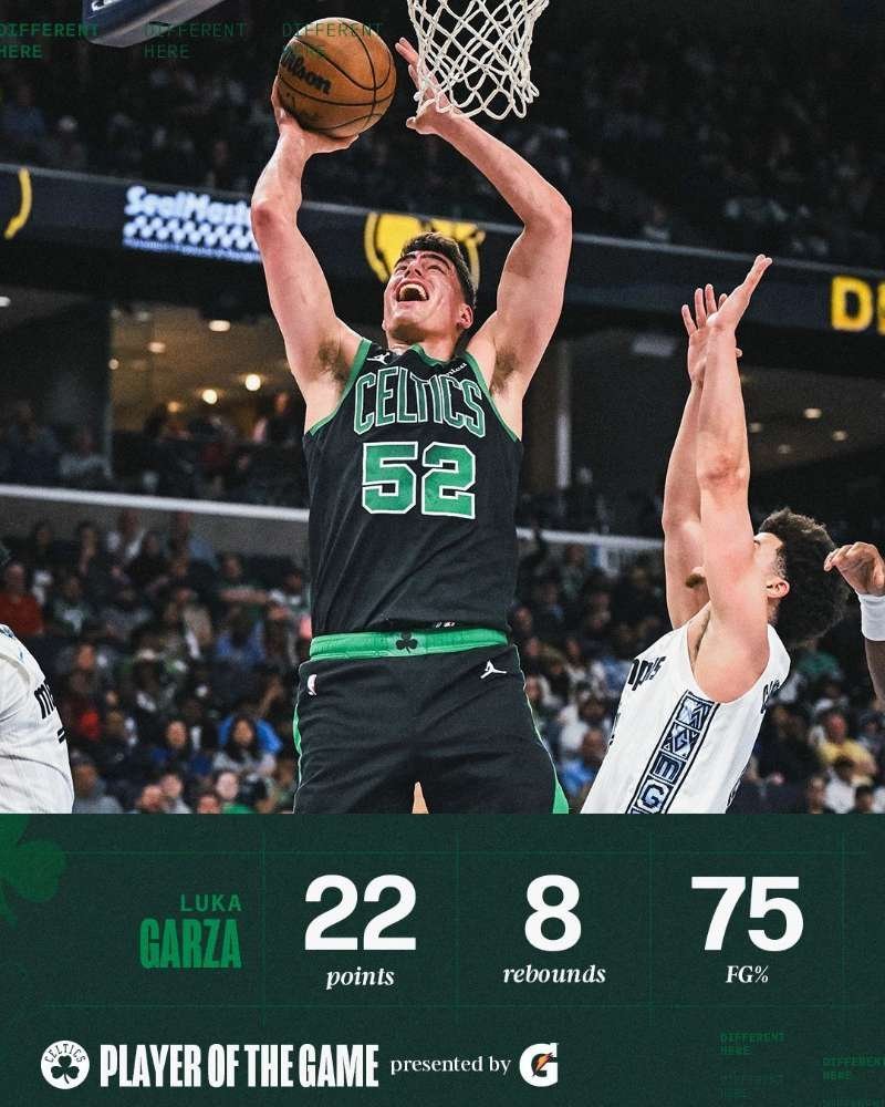 本场比赛，加尔扎出战27分钟，12投9中，得到22分8篮板1助攻1抢断，其中包括