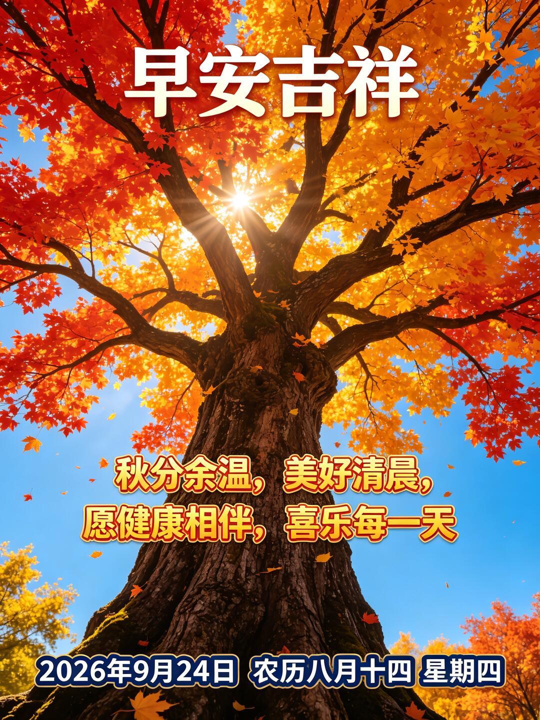 2026.9.24周四早安祝福图片壁纸拿图吱一声噢～ 