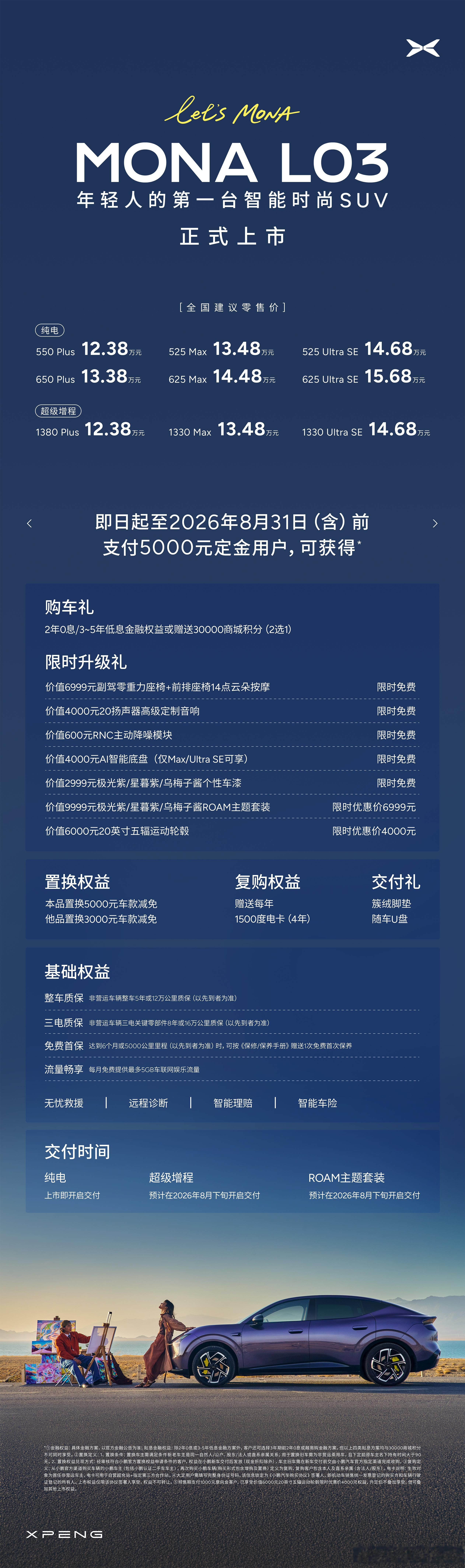 一屏读懂Let's MONA！年轻人的第一台智能时尚SUV，小鹏MONA L03