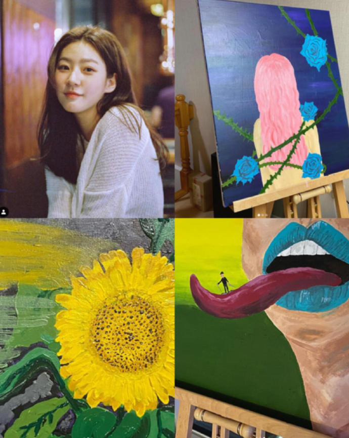 金赛纶生前的画作金赛纶生前发布的画作金赛纶 SNS 上的画作，向日葵的花瓣边缘干