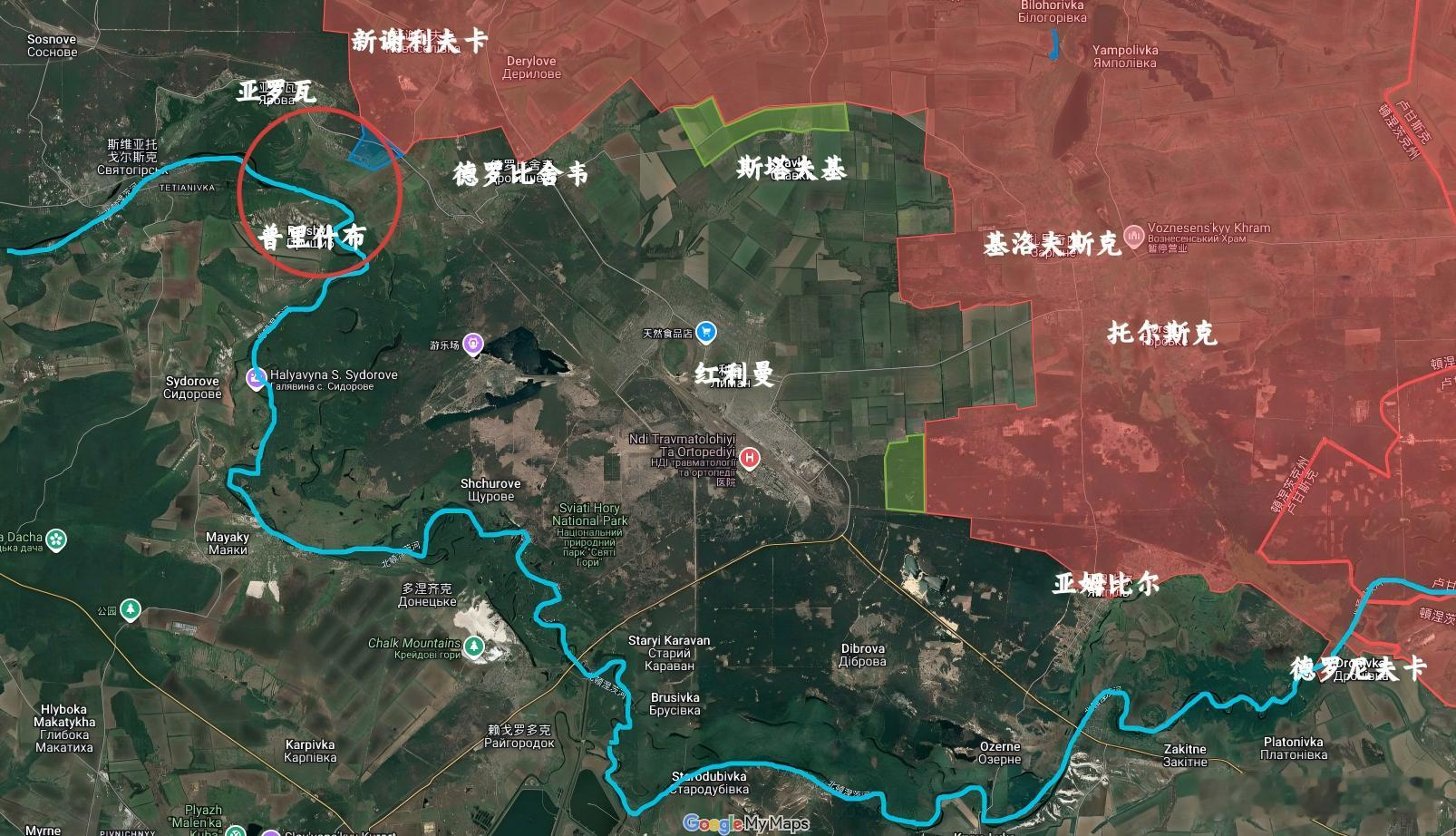 我还是认为俄军会先拿下亚罗瓦和德罗比舍韦，再开始进攻红利曼，关门打狗图源：Kal