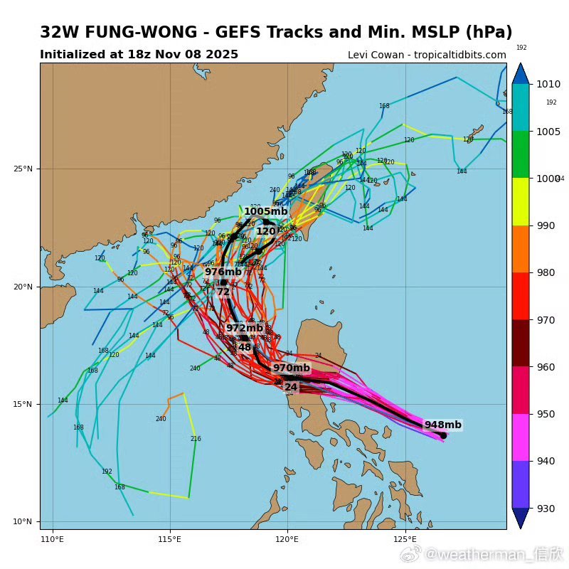 超强台风凤凰预计还会增强按照这个预测的轨迹，横穿菲律宾之后基本上就要减弱了。不过