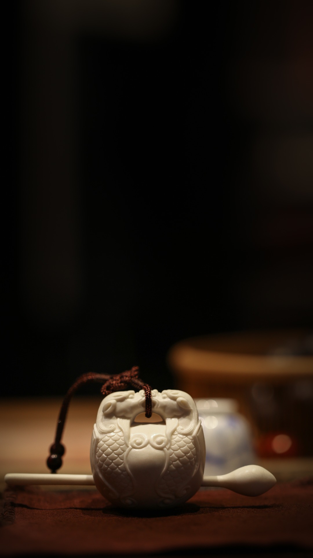 鹿角 | 木鱼镂空制作，音质清脆响亮4.8*4.9*4cm 槌长11.2cm  