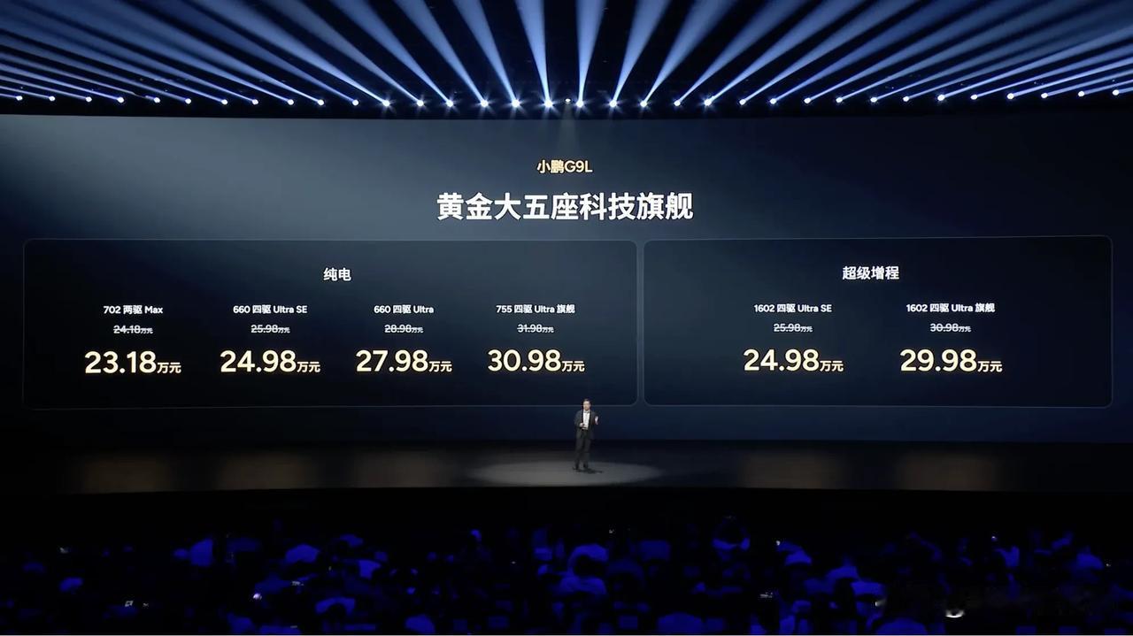 小鹏G9L上市23.18万元起，同级无对手！同等配置，价格更具吸引力；同等价格，