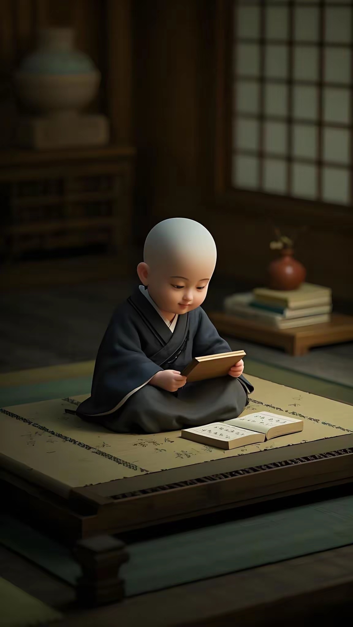 夜渐深，万籁俱寂，唯余清风拂过窗棂。满庭的月光，化作无边的吉祥。拂去白昼沾染的尘