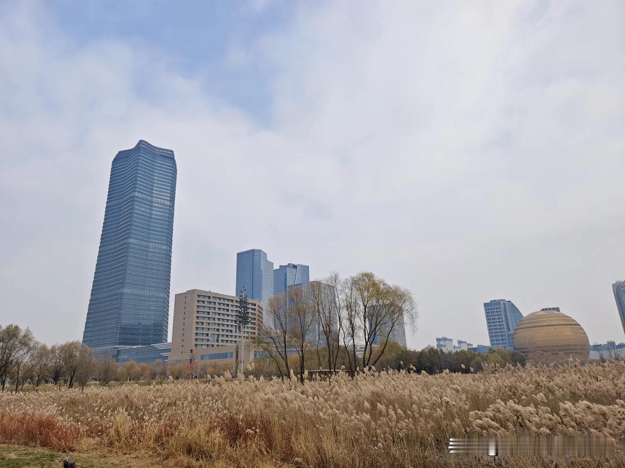 冬日生活打卡季长春北湖公园，这几年发展得很快，各式建筑拔地而起，这么高的大楼也不