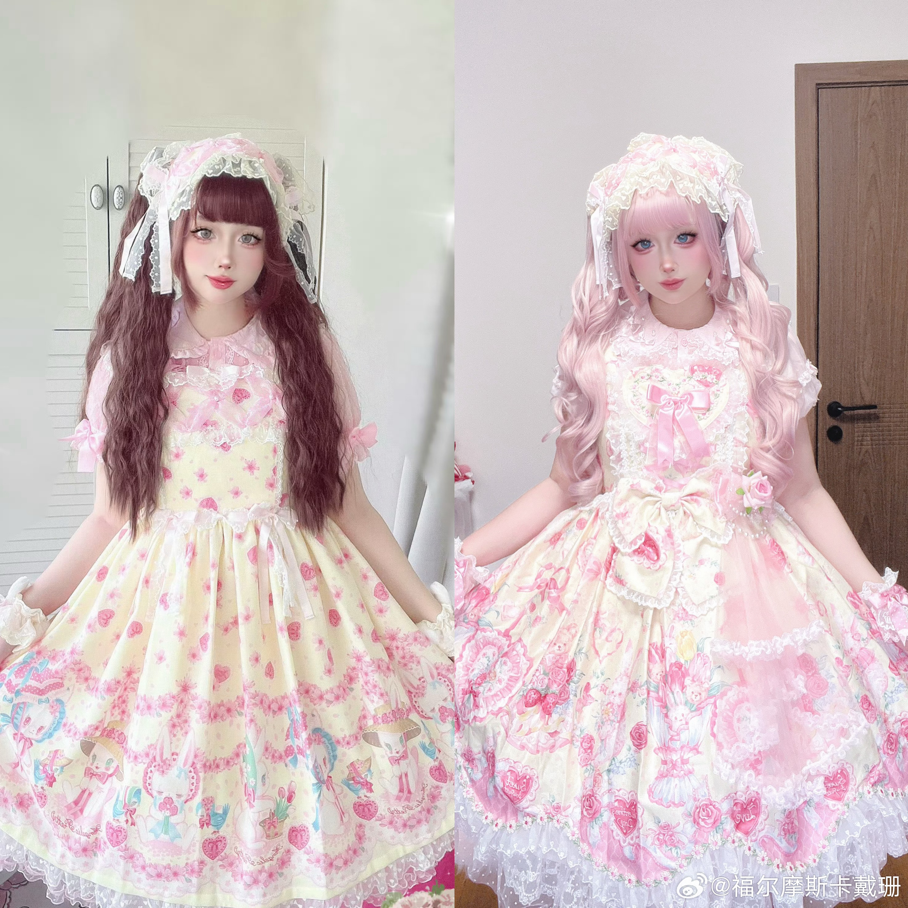 情人节花束和赏花兔对比