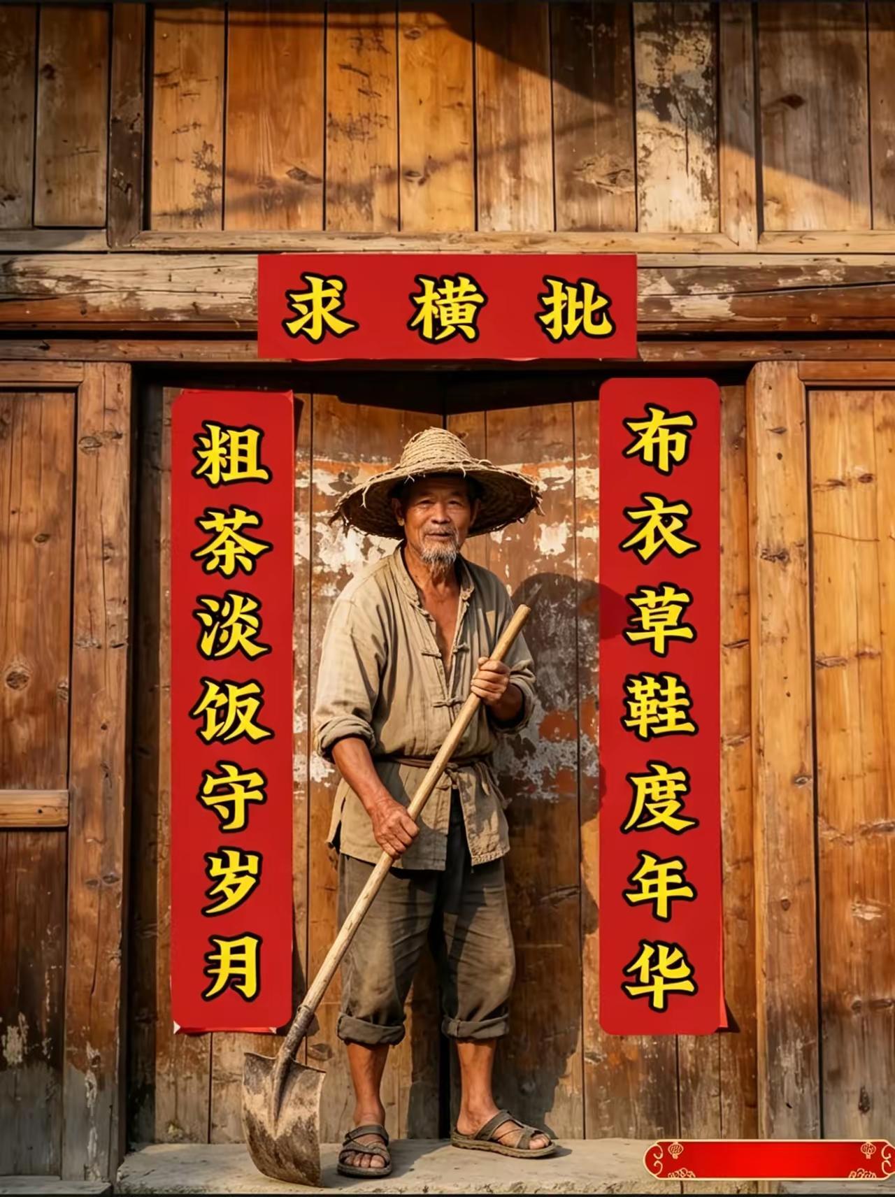 趣味对联求填横批:
广西一位80岁大爷还下地干活，孙子给他写了一副对联，可惜横批